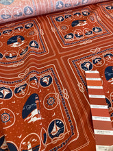 Carica l'immagine nel visualizzatore di Gallery, Lino stampa stile marinai terracotta : 32€/m