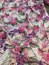 Carica l'immagine nel visualizzatore di Gallery, Sangallo con fiori fucsia: 36€/m