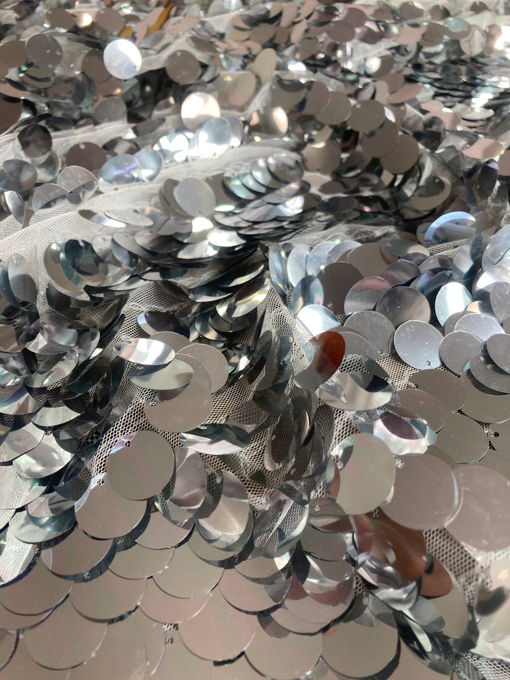Pailettes argento taglio unico 1.3m